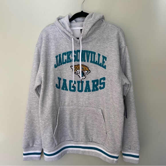 Jacksonville Jaguars NFL Team Apparel Heather Gray Fleece Hoodie-Men's M-NWT - Picture 1 of 6